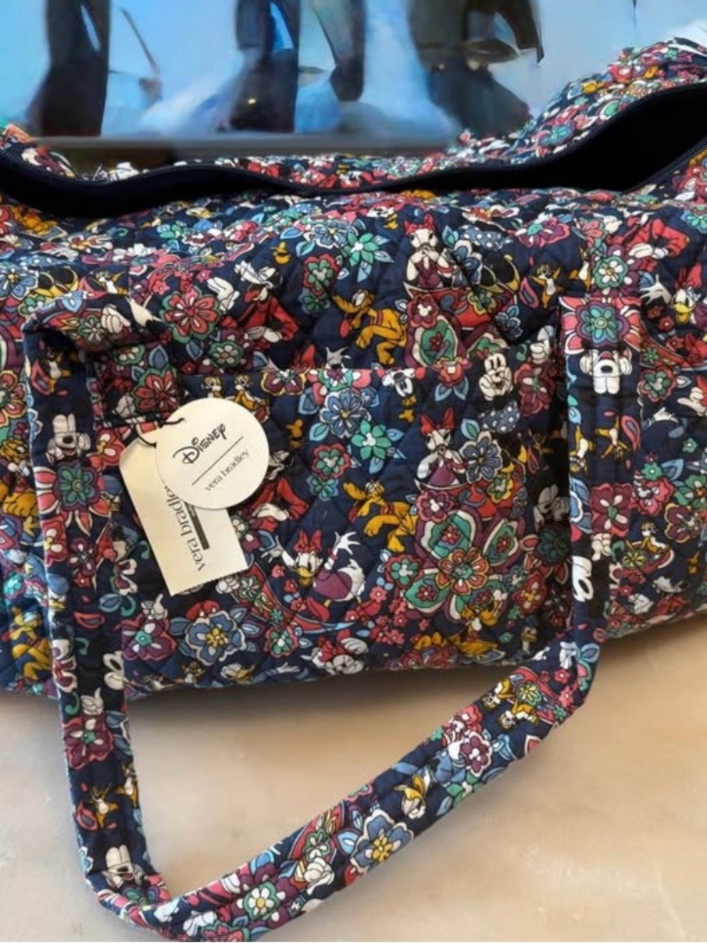 Vera Bradley Navy Floral Disney Quilted Tote